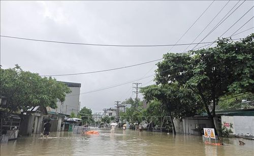 Mưa lớn khiến nhiều loại rác, phông bạt trôi dạt ra đường, ảnh hưởng đến môi trường và an toàn.