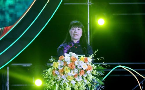Giám đốc Sở Văn hóa, Thể thao và Du lịch Thái Nguyên Hà Thị Bích Hồng phát biểu khai mạc chương trình