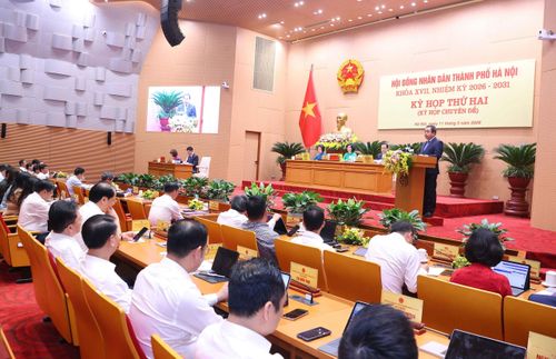 Đồng chí Trần Đức Thắng, Ủy viên Bộ Chính trị, Bí thư Thành ủy dự và phát biểu chỉ đạo tại kỳ họp thứ hai (kỳ họp chuyên đề) Hội đồng nhân dân thành phố Hà Nội khóa XVII, nhiệm kỳ 2026 - 2031 ngày 11/5/2026