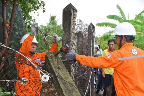  Công ty Điện lực Tây Ninh kiểm tra, xử lý hệ thống điện bị ảnh hưởng sau mưa dông tại xã Tân Trụ 