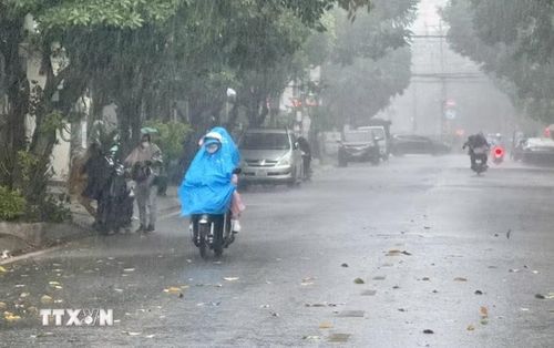 Mưa dông. (Ảnh: Trung Tuyến/TTXVN)