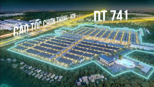 Dự án nằm ngay giao lộ của 2 tuyến đường huyết mạch ĐT 741 và Cao tốc Chơn Thành – TP.HCM. Ảnh: Từ Chủ đầu tư Phương Trường An.