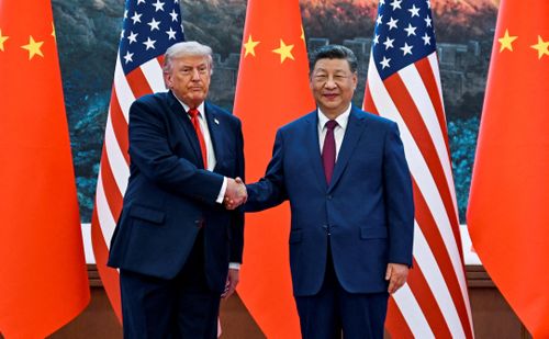 Tổng thống Donald Trump và Chủ tịch Trung Quốc Tập Cận Bình tại Đại lễ đường Nhân dân. (Ảnh: Reuters)