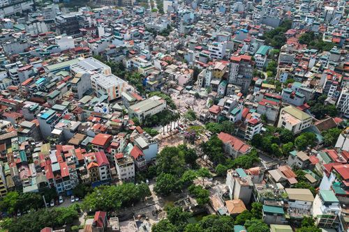 Khu vực Nhân Chính nhìn từ trên cao trước thời điểm tuyến Vành đai 2,5 hình thành.