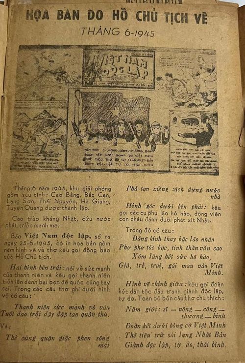Báo Nhân Dân đăng bài viết “ Họa bản do Hồ Chủ tịch vẽ”. tháng 6/1945