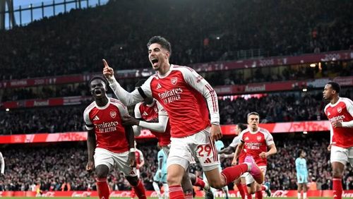 Kai Havertz ăn mừng bàn thắng mở tỷ số cho Arsenal. (Ảnh: Arsenal)