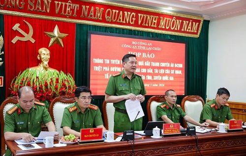 Chuyên án được Công an tỉnh Lai Châu thông tin trong buổi họp báo. Ảnh: Công an Lai Châu