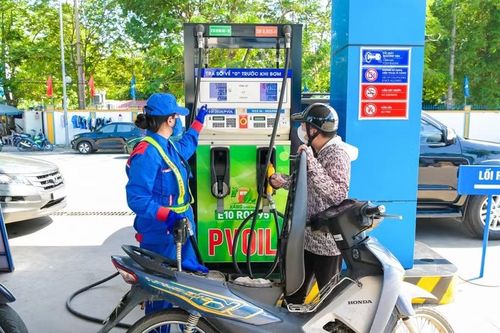 PVOIL triển khai bán xăng sinh học E10. (Ảnh: CTV/Vietnam+)