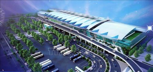 Mô hình Nhà ga quốc tế Đà Nẵng mở rộng sau khi hoàn thành. Ảnh: TTXVN phát.