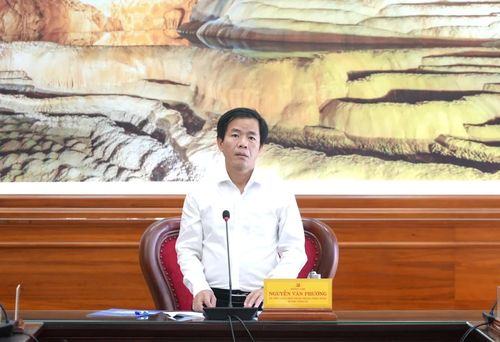 Đồng chí Nguyễn Văn Phương, Bí thư Tỉnh ủy yêu cầu tháo gỡ các “điểm nghẽn” để thúc đẩy hoạt động xuất, nhập khẩu - Ảnh: T.Đ