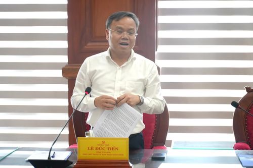 Đồng chí Lê Đức Tiến, Phó Chủ tịch UBND tỉnh phát biểu tại buổi làm việc - Ảnh: T.Đ