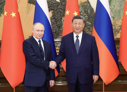 Chủ tịch Trung Quốc Tập Cận Bình hội đàm với Tổng thống Nga Vladimir Putin tại Thủ đô Bắc Kinh ngày 2/9/2025. Ảnh: THX/