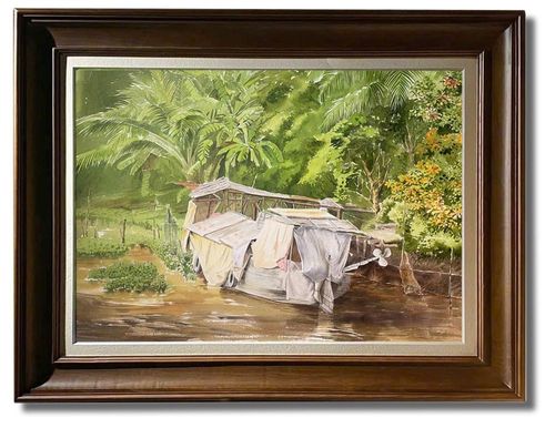 Tác phẩm "Mưu sinh" của Vũ Thành Tâm gợi ký ức về một vùng quê nghèo khó nhưng thanh bình