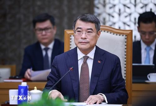Thủ tướng Lê Minh Hưng phát biểu tại buổi tiếp Đại diện Thương mại Hoa Kỳ (USTR). (Ảnh: Dương Giang/TTXVN)
