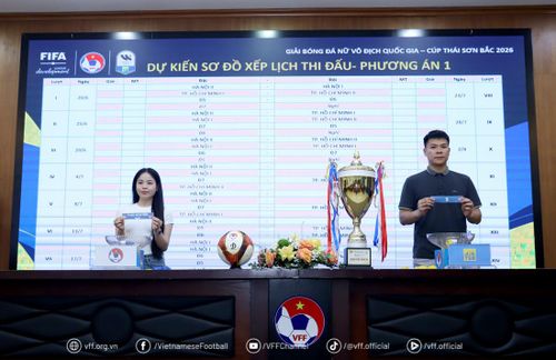 Bốc thăm xếp lịch thi đấu Giải bóng đá nữ Vô địch quốc gia – Cúp Thái Sơn Bắc 2026. Ảnh: VFF