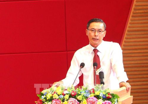 Phó Giám đốc Sở Khoa học và Công nghệ tỉnh Vĩnh Long Nguyễn Văn Giới phát biểu tại chương trình. Ảnh: Lê Thúy Hằng – TTXVN