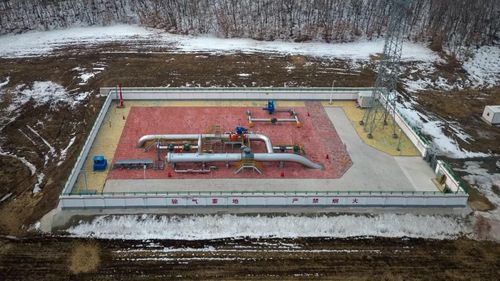 Một cơ sở thuộc tuyến đường ống dẫn khí đốt tự nhiên Power of Siberia tại thành phố Hắc Hà, tỉnh Hắc Long Giang, Trung Quốc