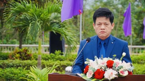 Đồng chí Lê Văn Bảo, Phó Chủ tịch UBND tỉnh, Trưởng ban Công tác đặc biệt tỉnh Quảng Trị phát biểu tại buổi lễ - Ảnh: Hoàng Hùng