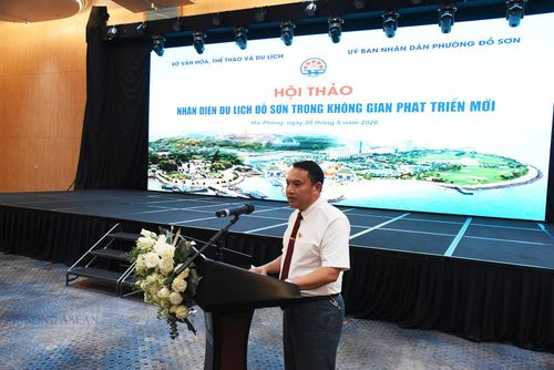 Phó Giám đốc Sở Văn hóa, Thể thao và Du lịch Hải Phòng Trần Văn Ngọc phát biểu tại hội thảo. Ảnh: Mekong ASEAN.