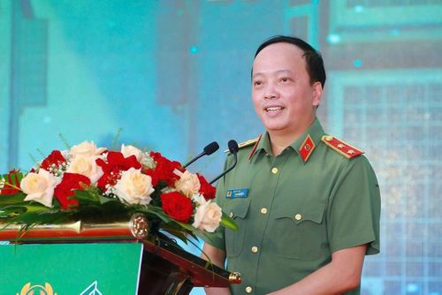 Thứ trưởng Bộ Công an, Trung tướng Đặng Hồng Đức phát biểu tại lễ khởi công.
