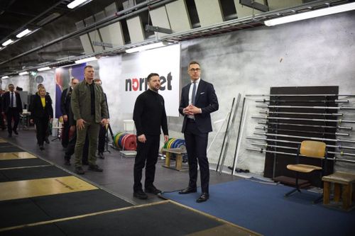 Tổng thống Ukraine Volodymyr Zelensky từng đến thăm Merihaka. Ảnh: Văn phòng Tổng thống Ukraine