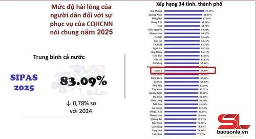 Bảng xếp hạng Chỉ số SIPAS năm 2025.