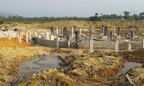 Các hạng mục Trường liên cấp A Lưới 3 đang được đẩy nhanh tiến độ thi công