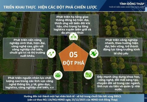 Đồng Tháp đề ra 5 đột phá chiến lược.
