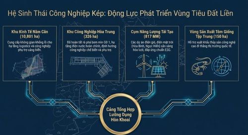 Hệ sinh thái công nghiệp kép gắn với Cảng tổng hợp lưỡng dụng Hòn Khoai được kỳ vọng trở thành động lực phát triển mới cho vùng tiêu đất liền.