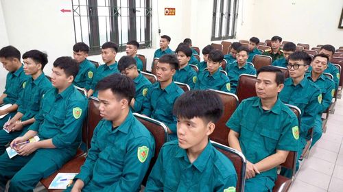 3 trung đội dân quân cơ động với tổng quân số 84 người tham gia đợt huấn luyện. Ảnh: Nam Lộc
