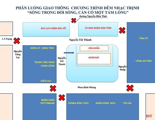 Các phương tiện trong khu vực cấm phải di chuyển ra ngoài trước 18 giờ ngày 23/5.