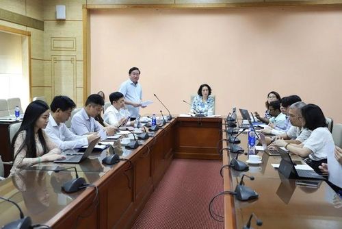 TS.BS Hoàng Minh Đức - Cục trưởng Cục Phòng bệnh thông tin tại cuộc họp.