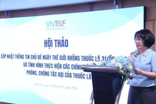 Bà Phan Thị Hải - Phó Giám đốc Quỹ Phòng, chống tác hại của thuốc lá phát biểu khai mạc. Ảnh: Lê Hảo