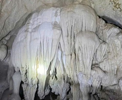 Một trong những chùm nhũ đá trong hang Lù.