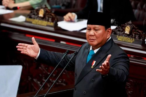Tổng thống Indonesia Prabowo Subianto phát biểu trước Quốc hội ngày 20/5/2026. Ảnh: EPA