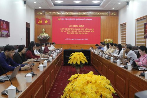 Quang cảnh tại điểm cầu tỉnh Lai Châu.