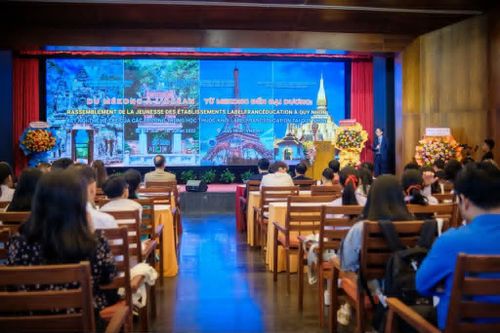 Hội nghị quốc tế "Từ sông Mekong đến đại dương: Kết nối thế hệ trẻ của các trường trung học thuộc khối LabelFrancEducation", diễn ra từ ngày 29/6/2025 - 1/7/2025 tại Quy Nhơn. Ảnh: Thanh Tuê