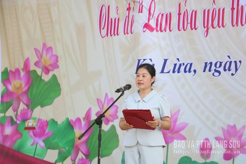 Lãnh đạo UBND phường Kỳ Lừa phát biểu tại lễ phát động “Tháng Nhân đạo năm 2026”