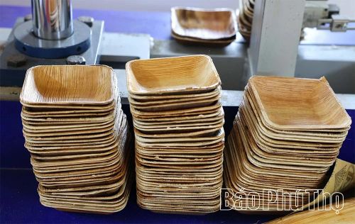 Những chiếc bát nhỏ xinh có màu sắc tự nhiên đặc trưng của mo cau.