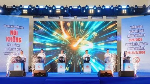 Đại diện Trung ương Đoàn, Bộ Y tế, WHO và các đơn vị liên quan thực hiện nghi thức phát động Chiến dịch truyền thông hưởng ứng Ngày Thế giới không thuốc lá 31/5 và Tuần lễ Quốc gia không thuốc lá năm 2026.