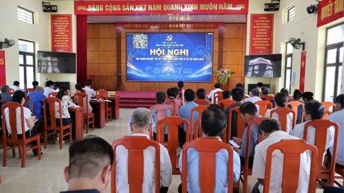 Đại biểu tham dự hội nghị tại các điểm cầu trong tỉnh.