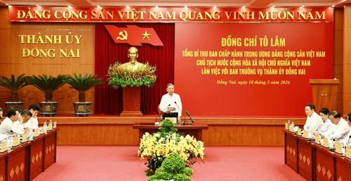 Tổng Bí thư, Chủ tịch nước Tô Lâm yêu cầu TP. Đồng Nai kiến tạo mô hình tăng trưởng mới. Ảnh: Công Nghĩa