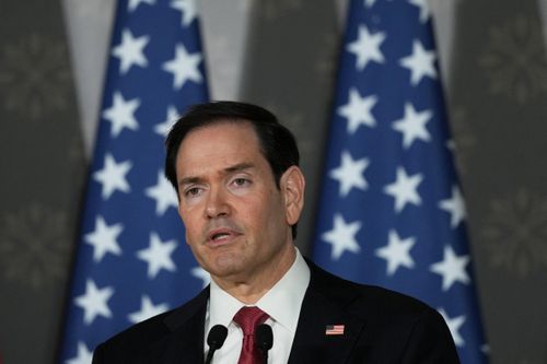  Ngoại trưởng Mỹ Marco Rubio phát biểu trong chuyến thăm chính thức Ấn Độ ngày 26/5. Ảnh: Reuters. 