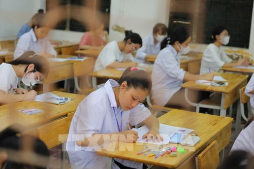 Thí sinh làm bài thi. Ảnh: Hoàng Hiếu - TTXVN
