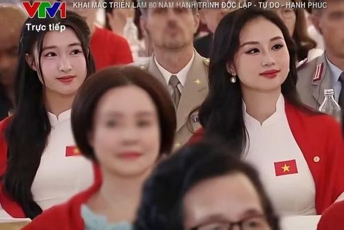 Á hậu Phương Nhi (trái) và chị dâu Bùi Lan Anh từng gây chú ý khi xuất hiện chung khung hình trên sóng VTV