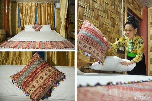Phòng nghỉ tại Homestay Minh Ngọc gọn gàng, sạch sẽ, hài hòa giữa tiện nghi hiện đại và văn hóa truyền thống.