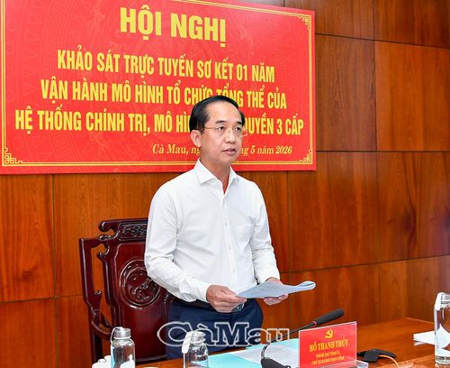 Đồng chí Hồ Thanh Thuỷ, Phó Bí thư Tỉnh uỷ, Chủ tịch Uỷ ban MTTQ Việt Nam tỉnh Cà Mau, nhấn mạnh, Cà Mau xác định tiếp tục vận hành nghiêm túc, ổn định mô hình hệ thống chính trị và chính quyền địa phương 2 cấp, gắn với việc siết chặt kỷ luật, kỷ cương hành chính và đề cao trách nhiệm người đứng đầu.
