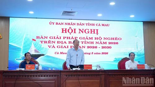 Đồng chí Nguyễn Hồ Hải, Ủy viên Trung ương Đảng, Bí thư Tỉnh ủy Cà Mau phát biểu chỉ đạo tại hội nghị.