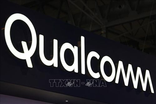 Biểu tượng Qualcomm tại Hội nghị di động thế giới ở Barcelona, Tây Ban Nha. Ảnh tư liệu: AFP/TTXVN
