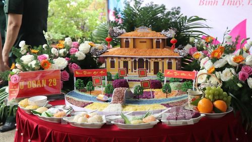 Khu vực tổ chức hội thi mâm xôi nghệ thuật. Ảnh: Nguyễn Hằng - TTXVN